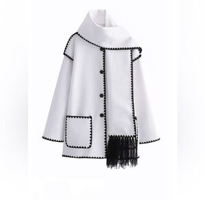 Micas white jacket with scarf.  SOLD SOLD SOLD
